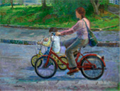 「サイクリングの親子」 松本 孝人